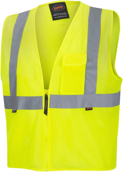 Chaleco seguridad malla cinta reflectante clase 2 amarillo/verde