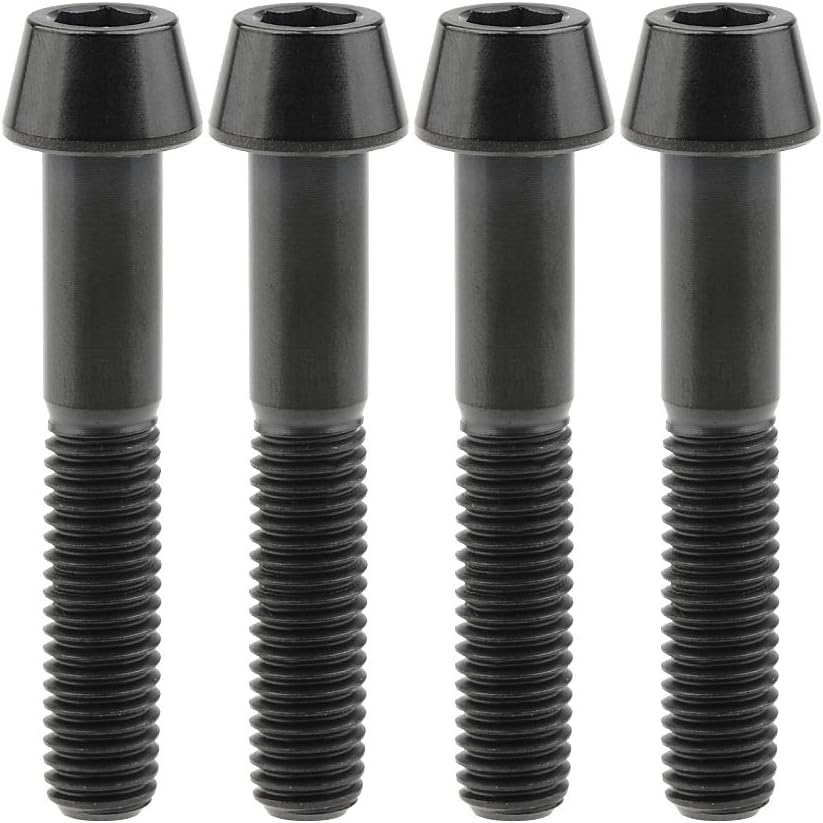 Tornillos titanio M8x45mm paso hexagonal Allen pack 4 negro