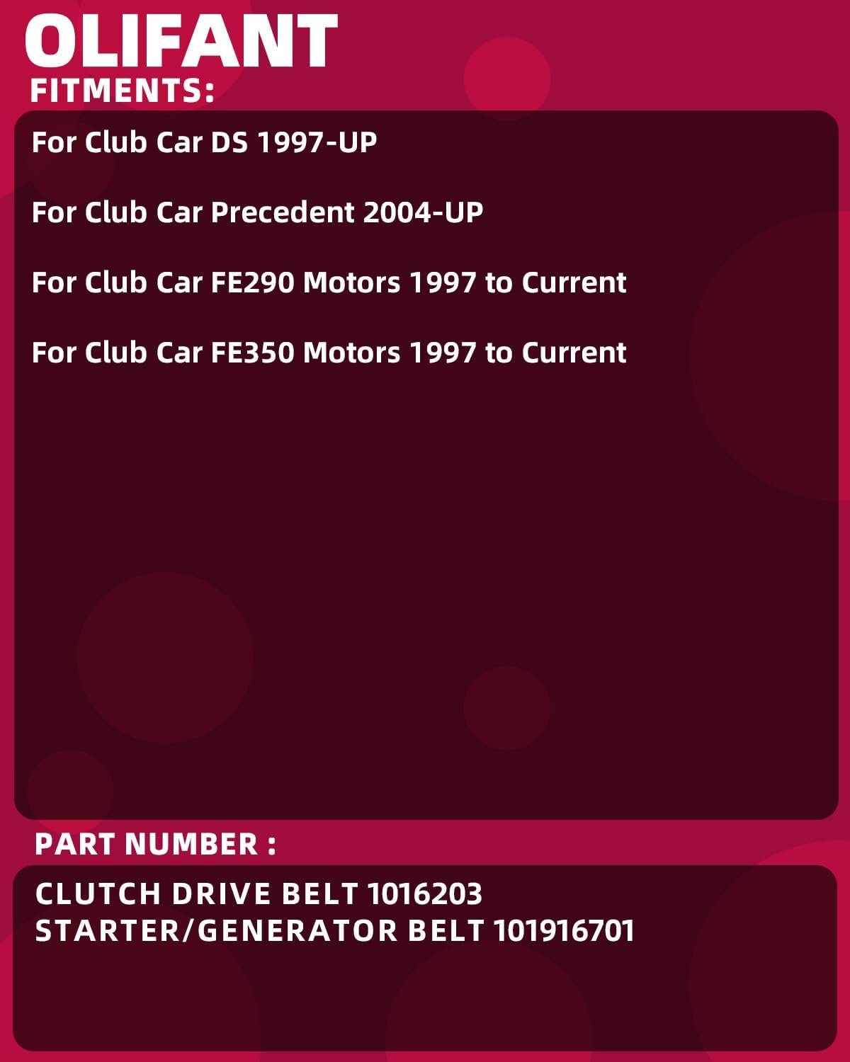 Correa transmisión generador embrague Club Car DS 1997-up
