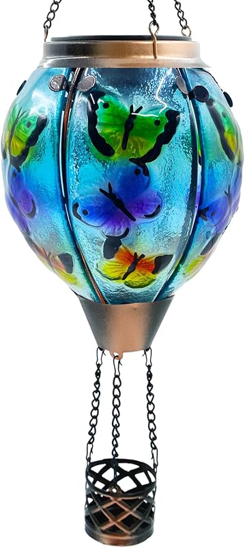 Farol solar globo vidrio llama colgante para jardín