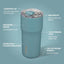 Vaso térmico acero inox 20oz con tapa color azul