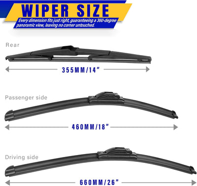 3 Limpiaparabrisas Jeep Cherokee 2014-21 26"