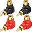 Adaptador RCA 90 grados set 4 chapado oro 2 negros 2 rojos