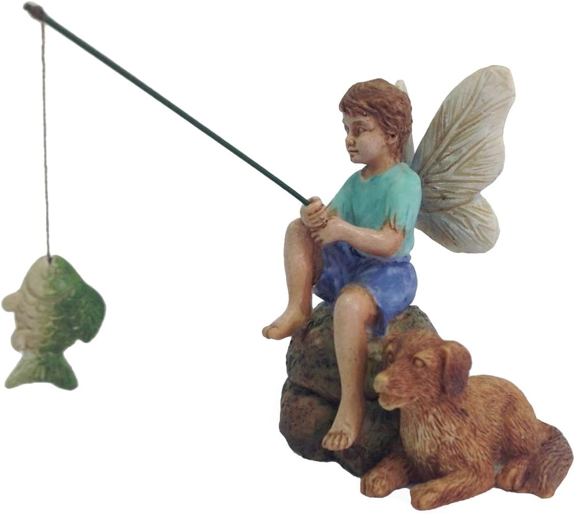 Juguete hada mini para pesca con perro decoración jardín