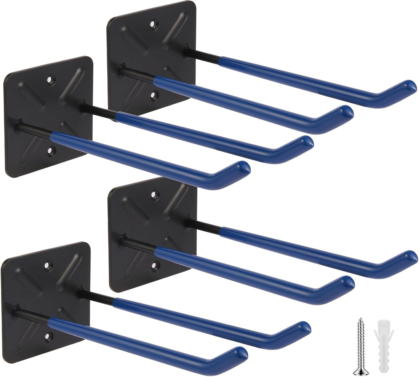 Ganchos acero garaje organiz. herramientas 12.4" azul