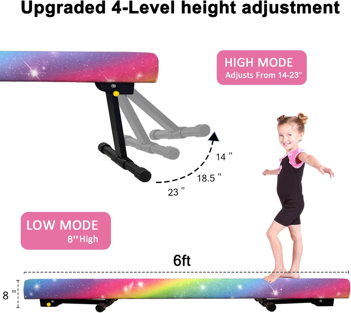 Viga equilibrio ajustable plegable 6ft suela sintética