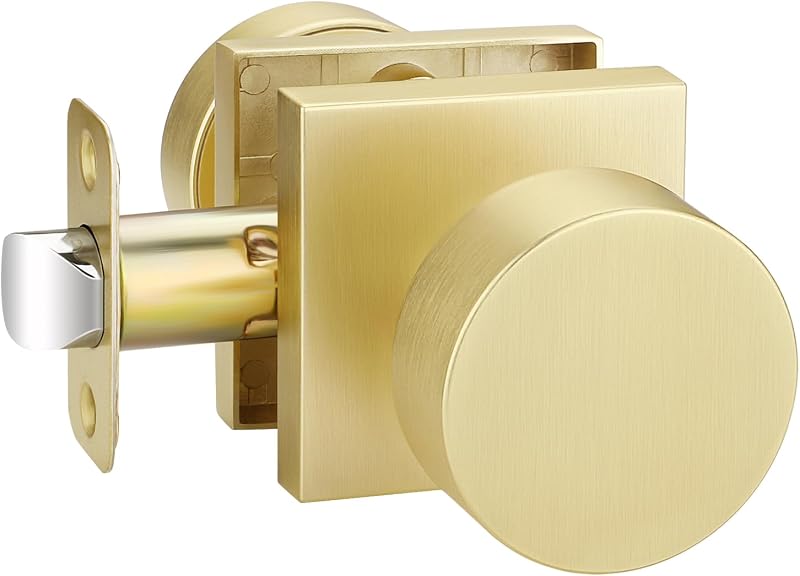 Pomo dorado para puerta de armario interiores sin cerradura