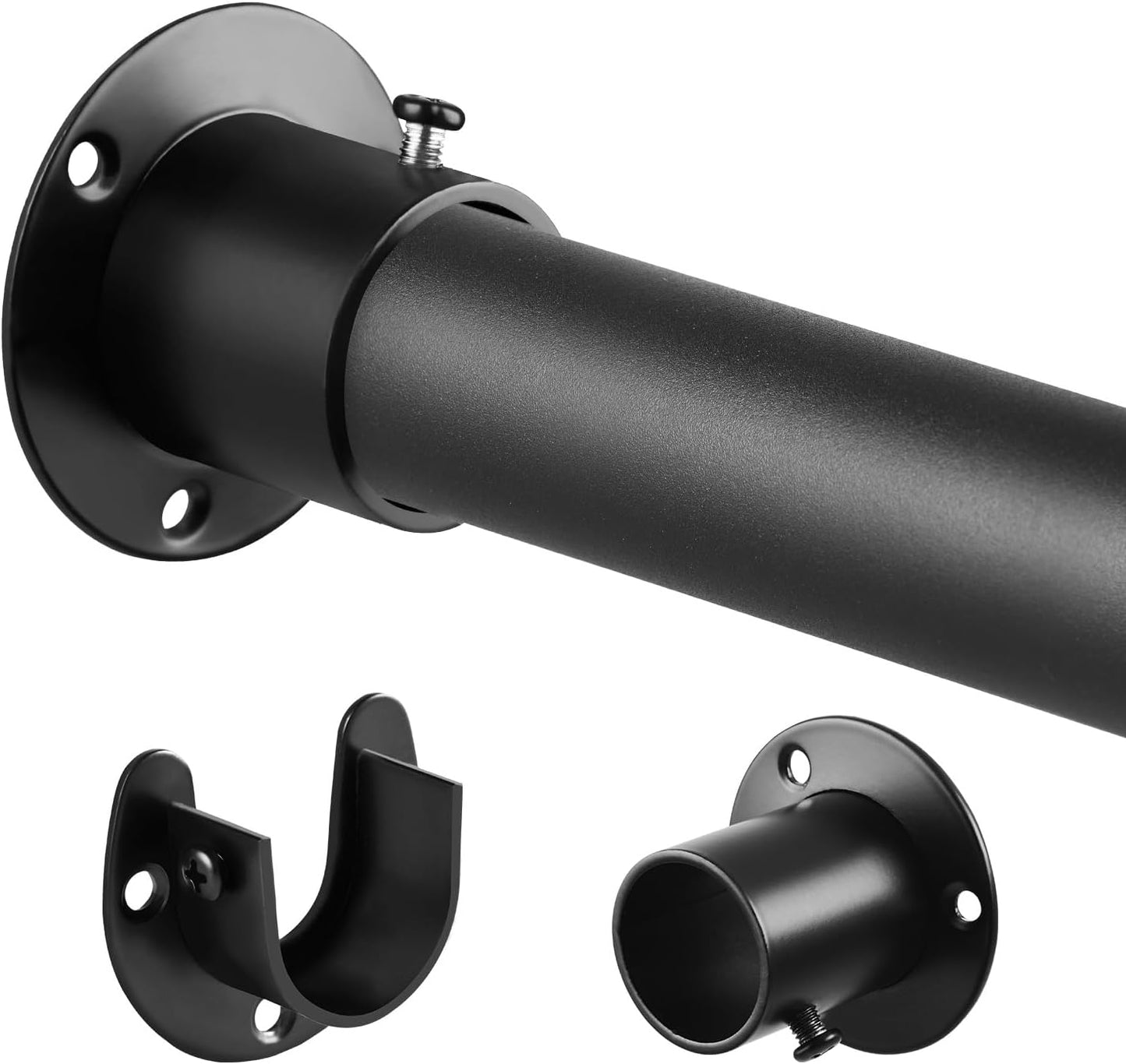 Barra colgante armario extensible 17-87" acero negro