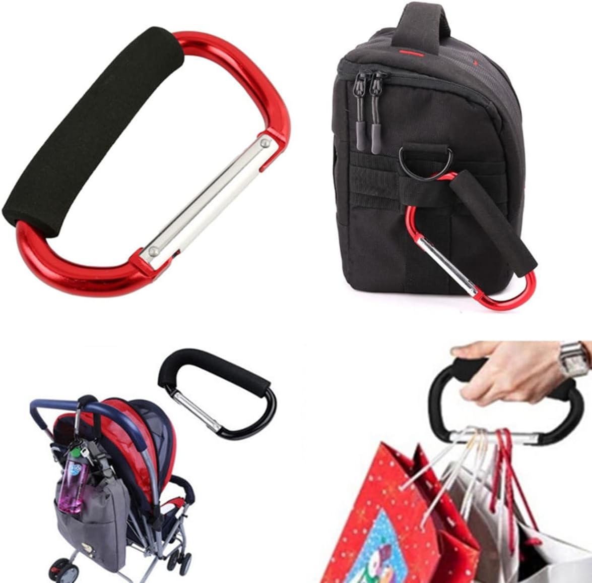 Mosquetón aluminio forma D 5.5pulg deporte al aire libre