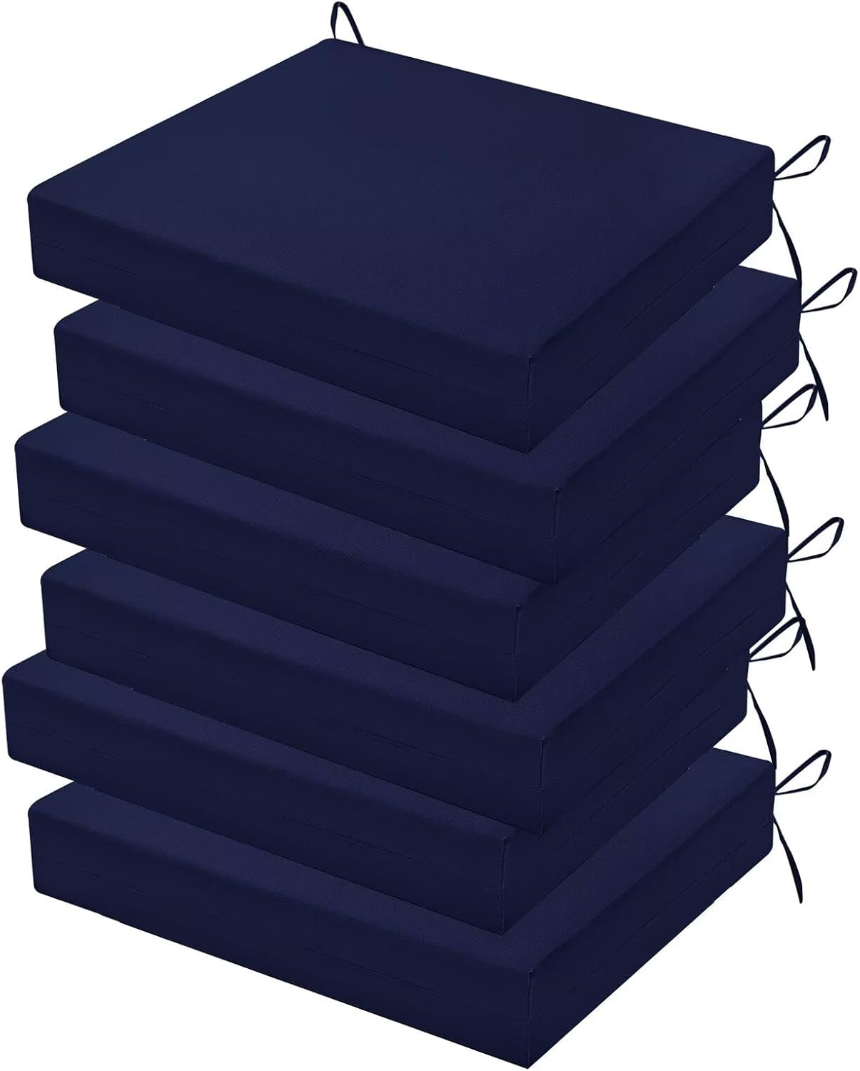 6 Cojines Silla Exterior 18.5x16" Antihumedad Azul