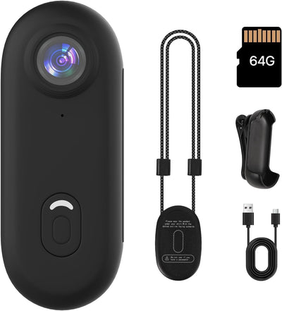 Cámara acción mini 1080P con tarjeta 64G negro