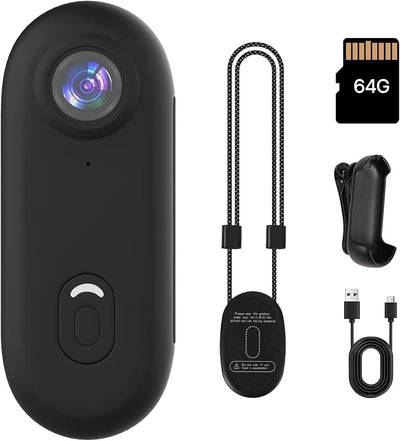 Cámara acción mini 1080P con tarjeta 64G negro