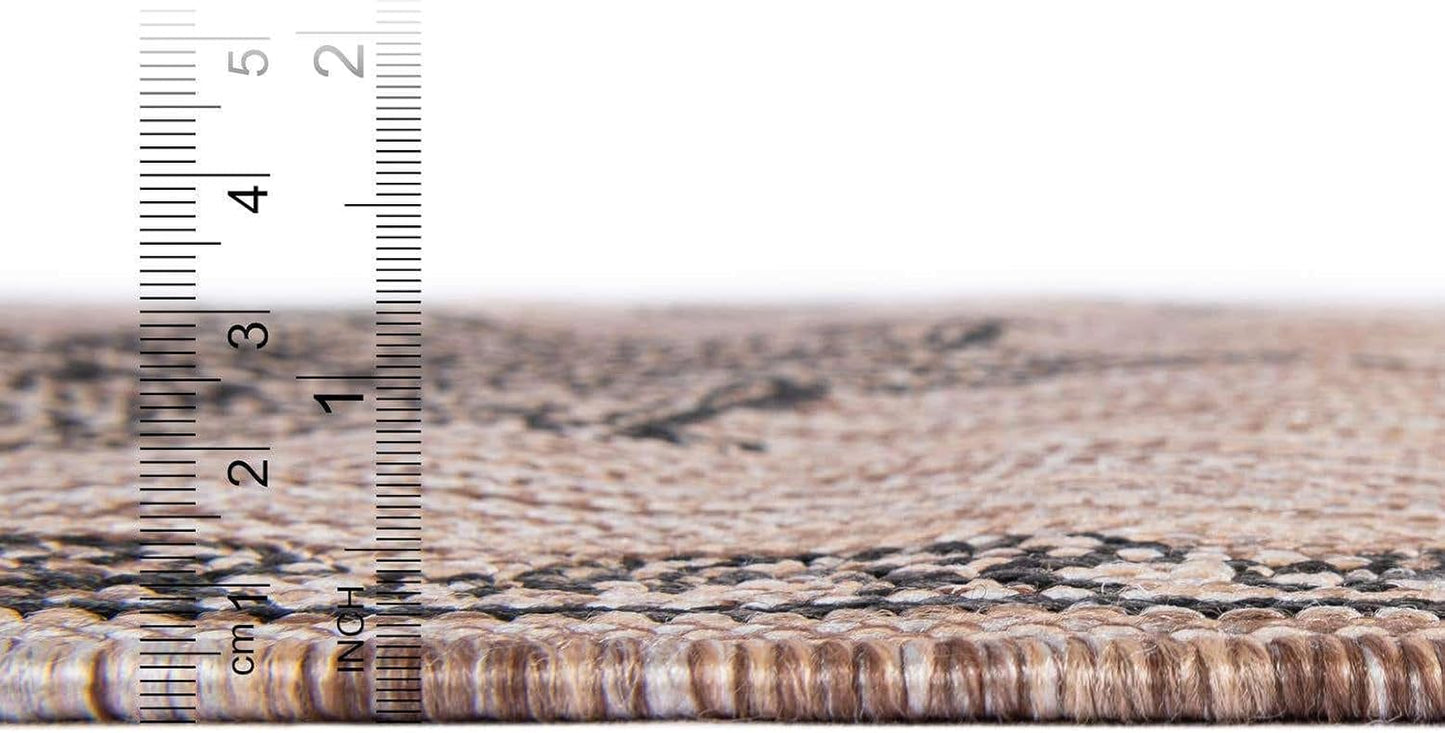 Alfombra área cuadrada 7'10" beige/negro