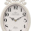 Reloj pared vintage ovalado blanco marfil silencioso con pilas