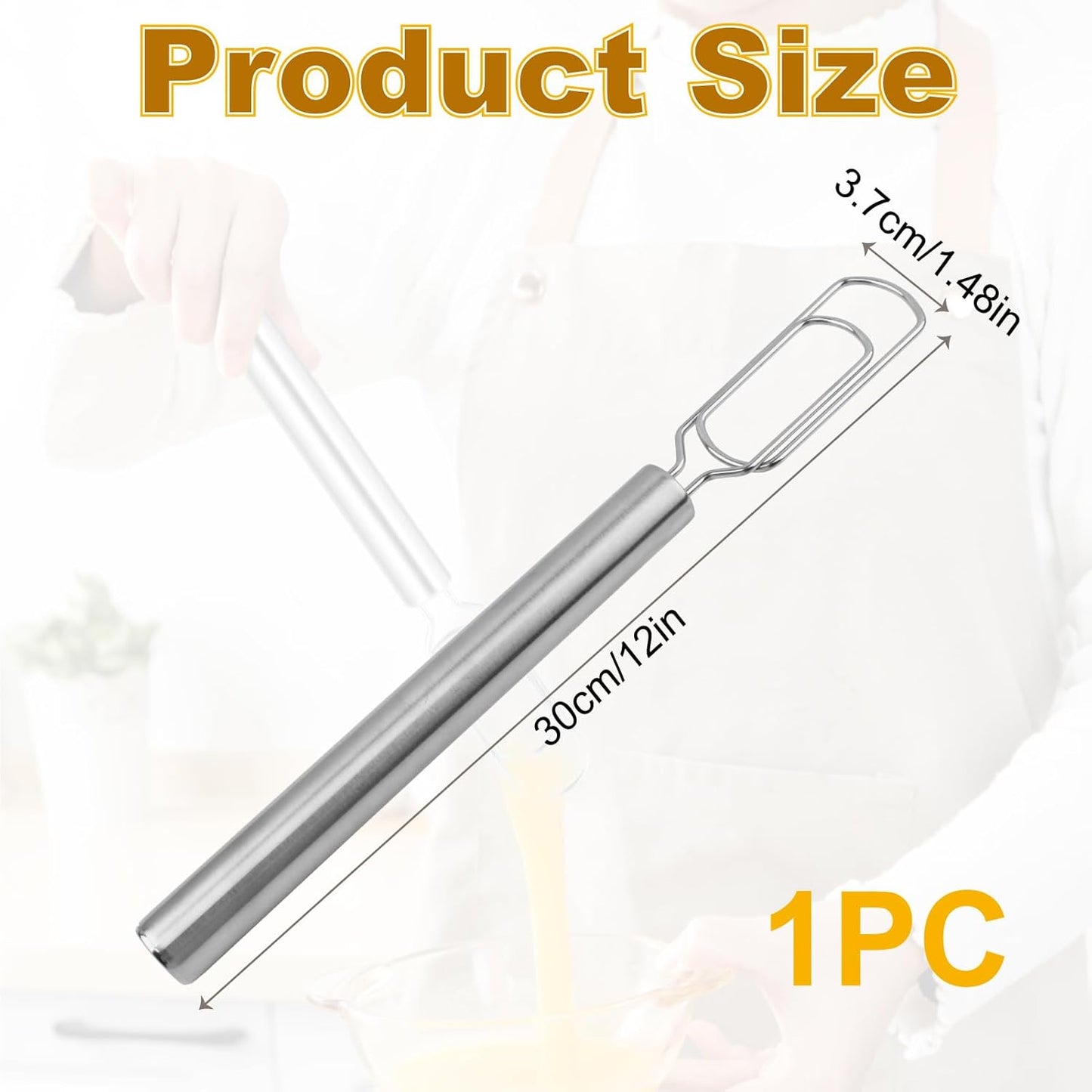 Batidor acero inox 12pulg para masa madre pan pizza
