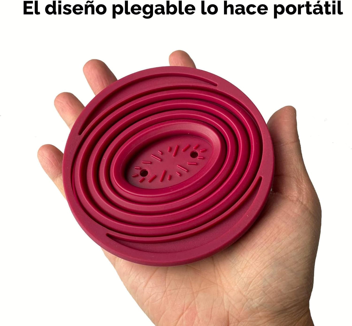 Gotero plegable café 2 pzas soporte filtro silicona rojo