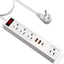 Enchufe múltiple USB C 20W 4 tomacorrientes 3 puertos USB