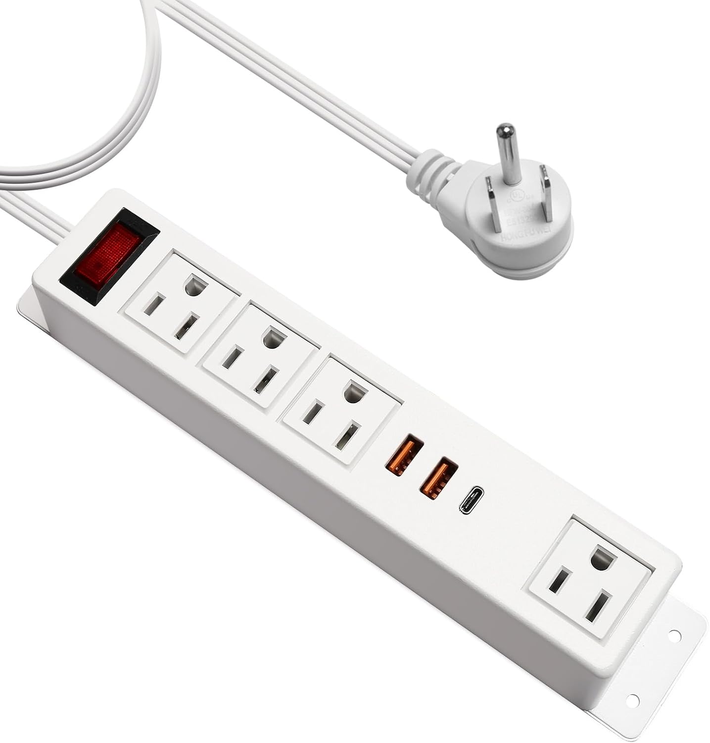 Enchufe múltiple USB C 20W 4 tomacorrientes 3 puertos USB
