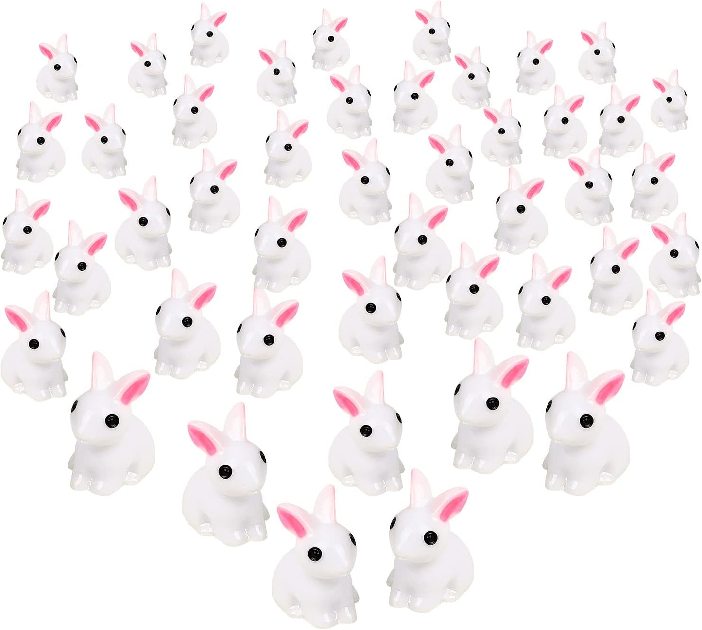 50 Mini Figuras Conejo Resina Adornos Jardín de Hadas Pascua