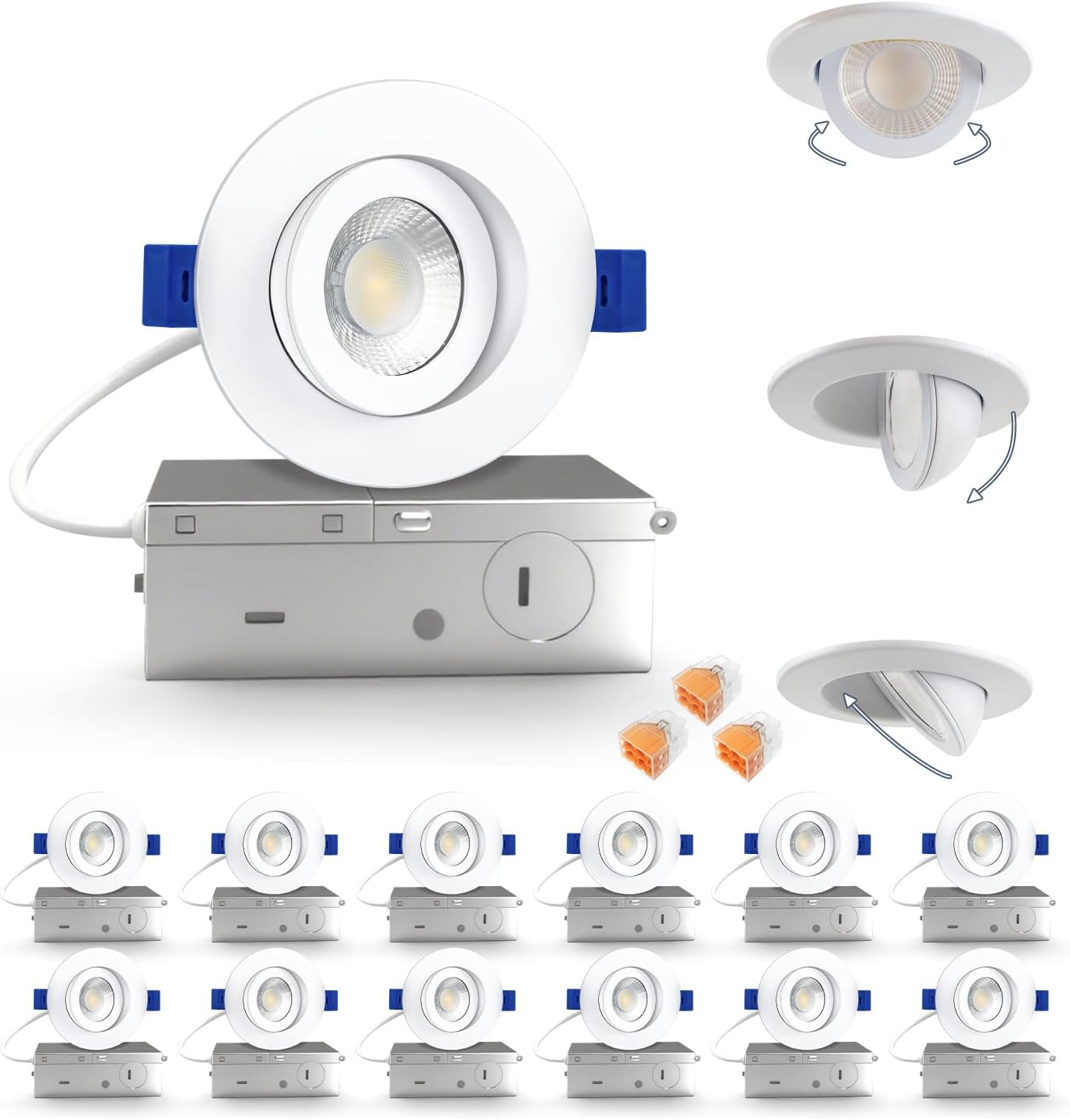 Iluminación empotrable LED 3" 7W 2700k-5000k 12 pack