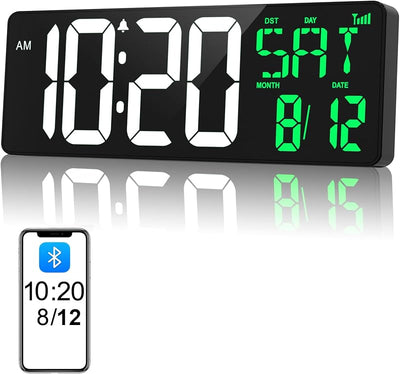 Reloj pared digital 17pulg pantalla grande Bluetooth