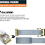 8 Correas E-Track 2x15' 4400lbs Carga Ruptura Gris