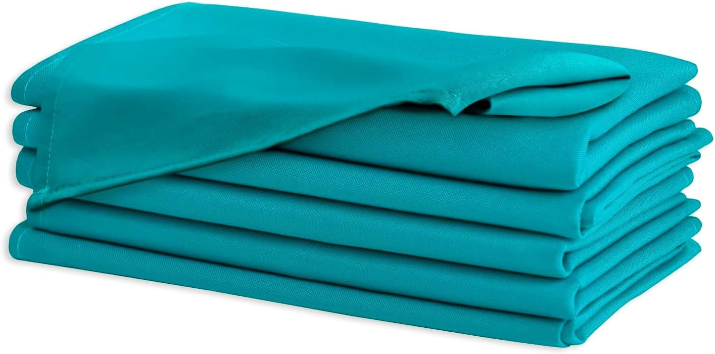 Set 6 servilletas tela 20x20pulg lavables color turquesa