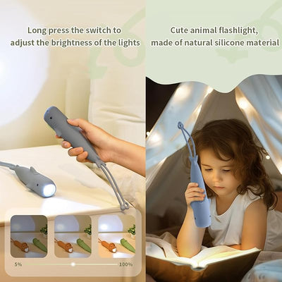 Linterna LED recargable forma tiburón silicona ajustable brillo