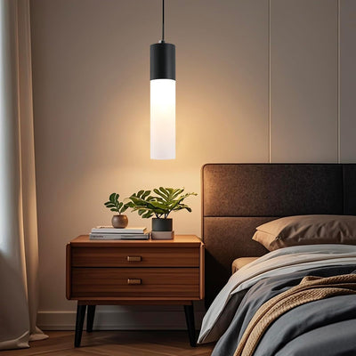 Lámpara colgante LED negra 12W pantalla blanca moderna
