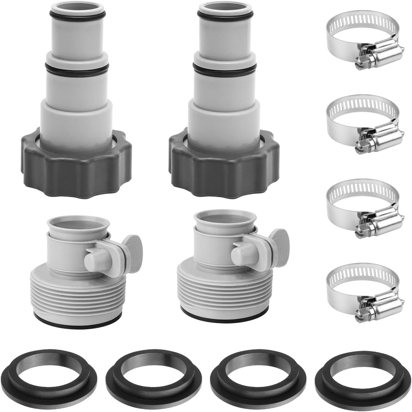 4 Conectores manguera piscina 1.25-1.5" Intex