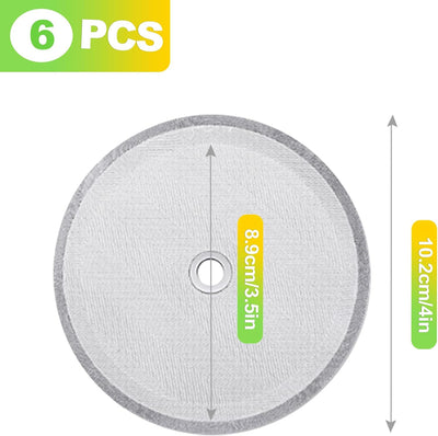 6 Pzas Filtro para Prensa Francesa Acero Inox 4pulg 34oz