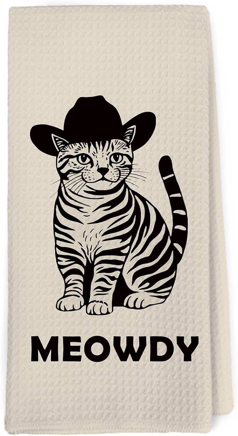 Toallas de cocina de gato vaquero occidental, regalo para amantes de gatos