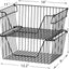 Canastas apilables negras 14" con organiz. metal set 6