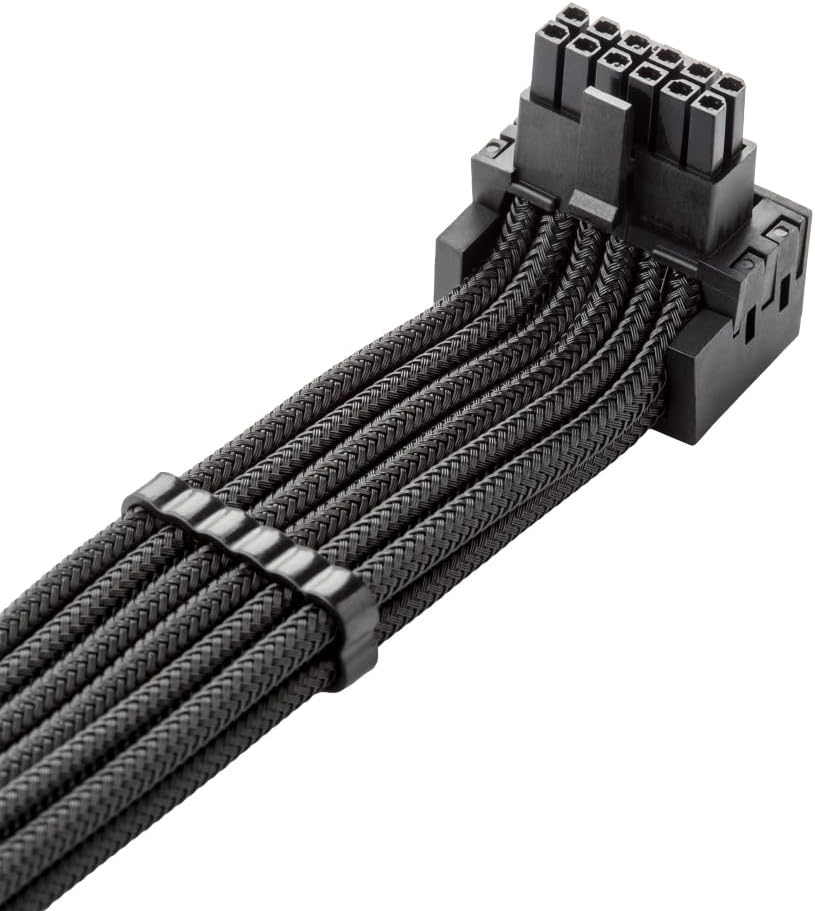 Cable PCIe directo Stealthsense 90° 12V-2x6 negro