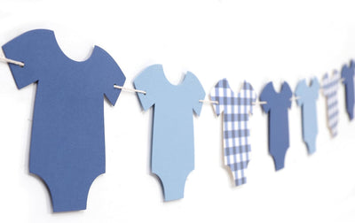 Pancarta azul para baby shower decoración género