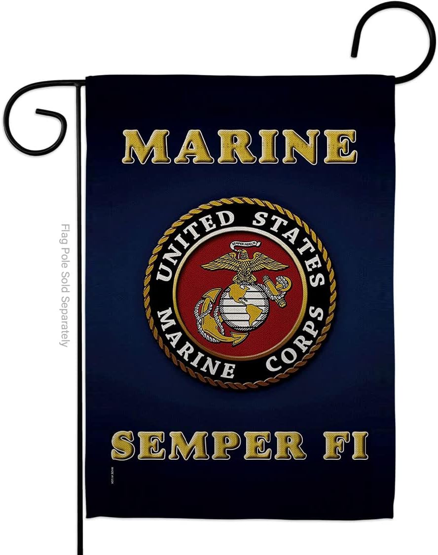 Bandera Semper Fi USMC doble cara 12x18" decoración jardín