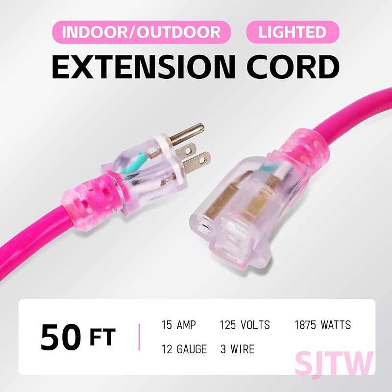 Cable extensión exterior 50ft 12/3 SJTW enchufe a tierra