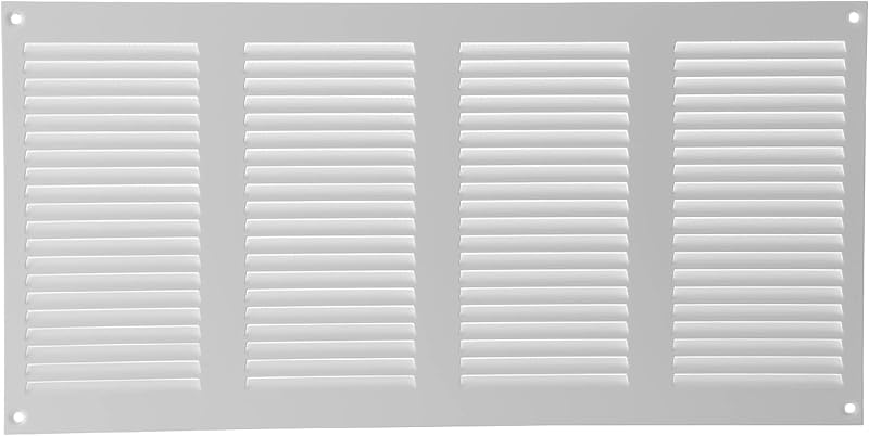 Cubierta ventilación aire metal blanco 16x8" rejilla