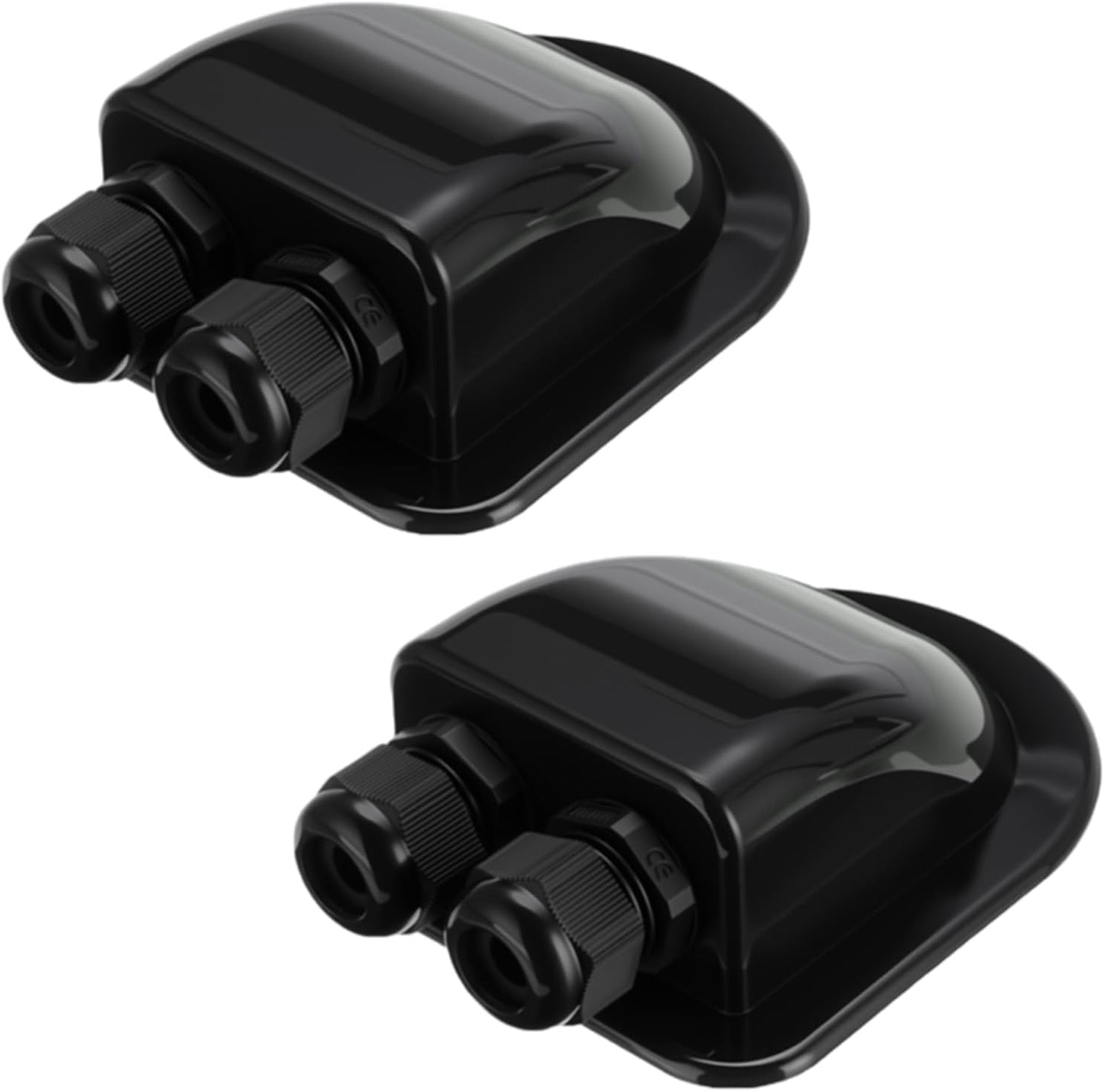 Prensaestopas doble ABS para RV barco caravana 0.8" negro
