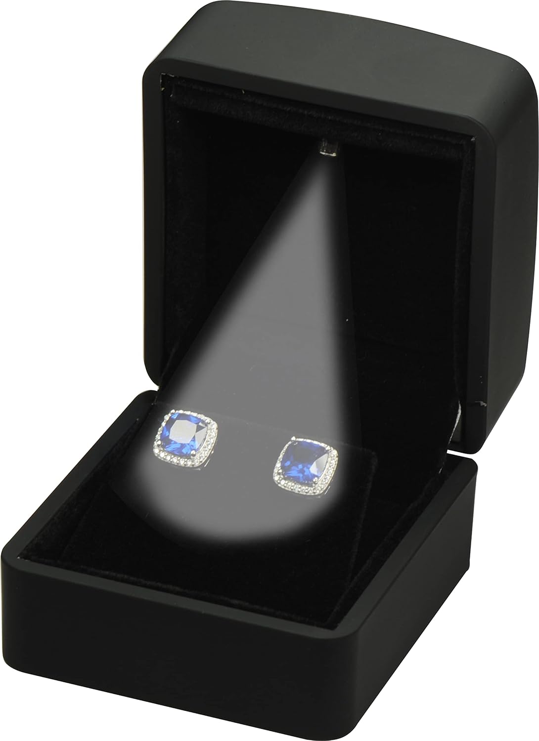 Caja aretes lujo con luz para mujer y hombre