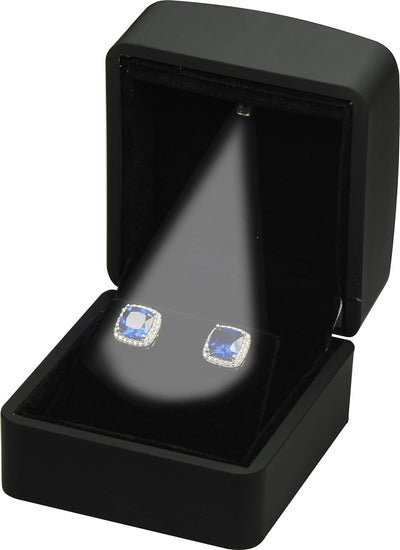 Caja aretes lujo con luz para mujer y hombre