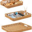 Bandeja rectangular 3 Pzas mimbre asas café