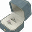 Caja anillos terciopelo ranuras octagonal con tapa bisagra