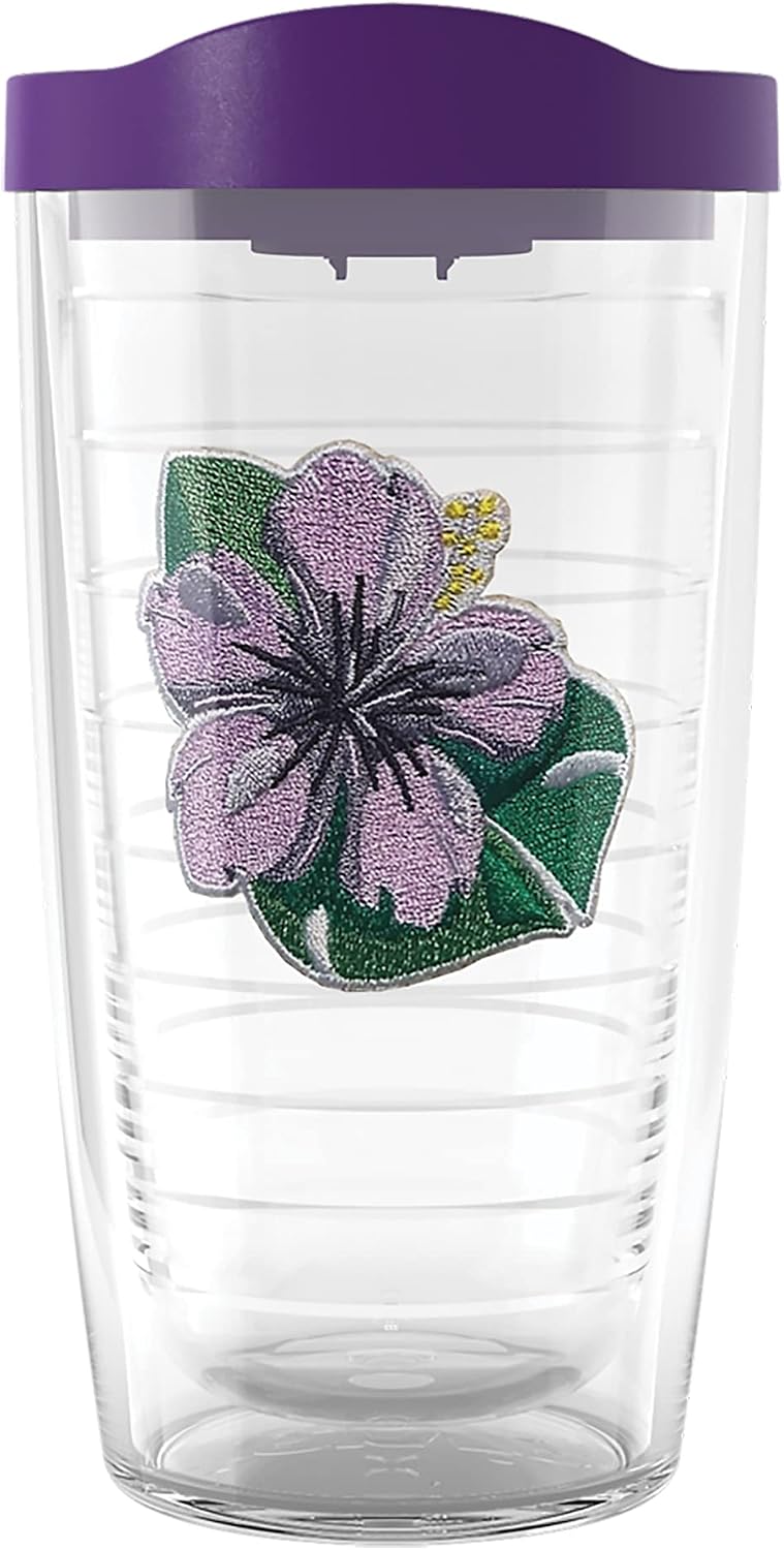 Vaso térmico doble pared colección Hibiscus 16oz color morado