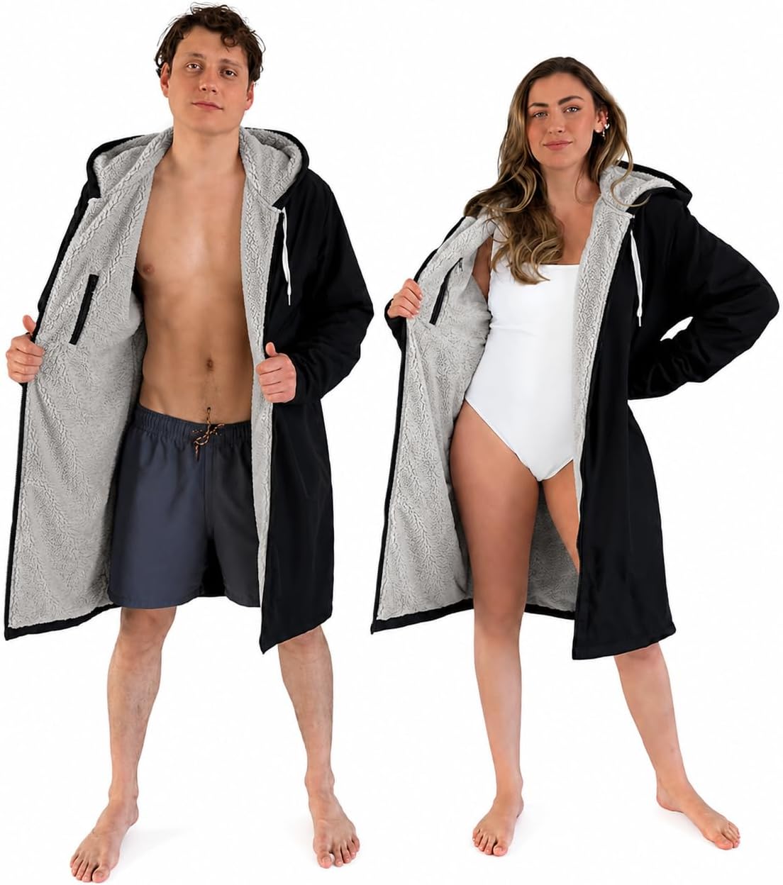 Parka natación impermeable forro polar piscina aire libre