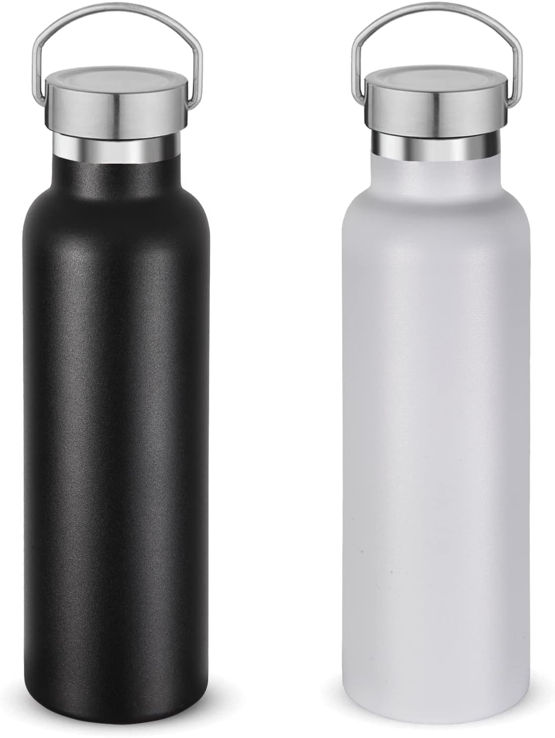 Termo acero inox 20oz doble pared set 2 con asa reutiliz.
