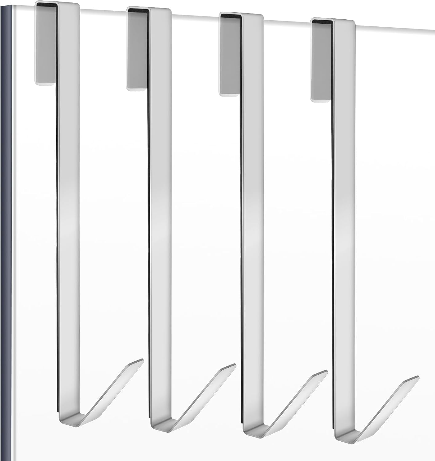 4 Ganchos puerta ducha 10pulg acero inox sin perforaciones