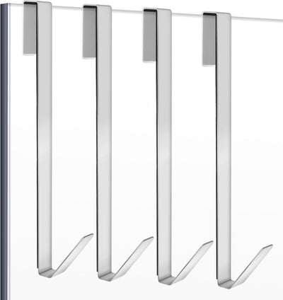4 Ganchos puerta ducha 10pulg acero inox sin perforaciones