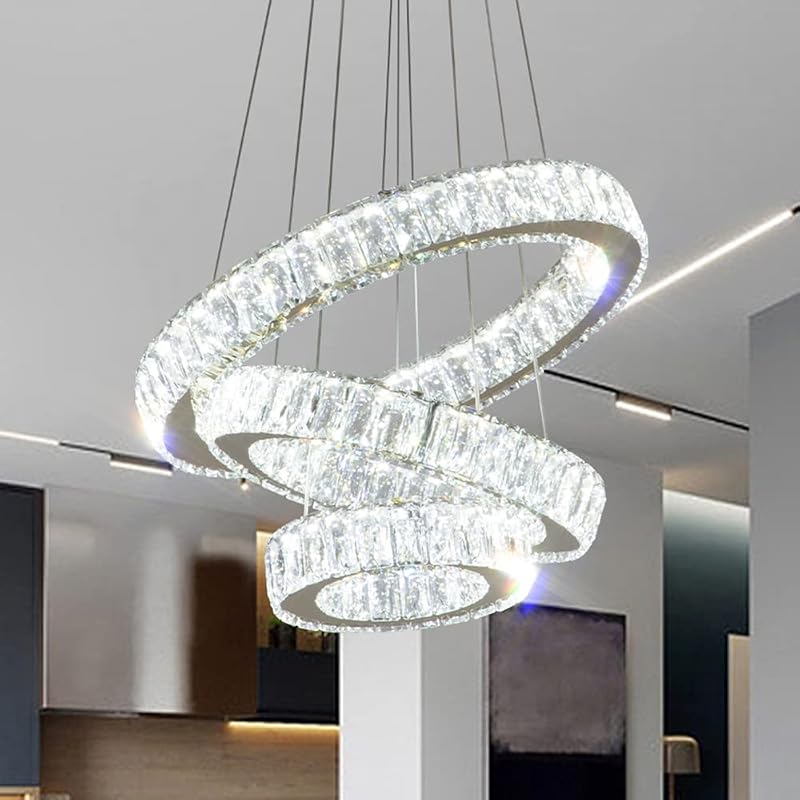 Lámpara colgante de cristal ajustable dorado sala comedor