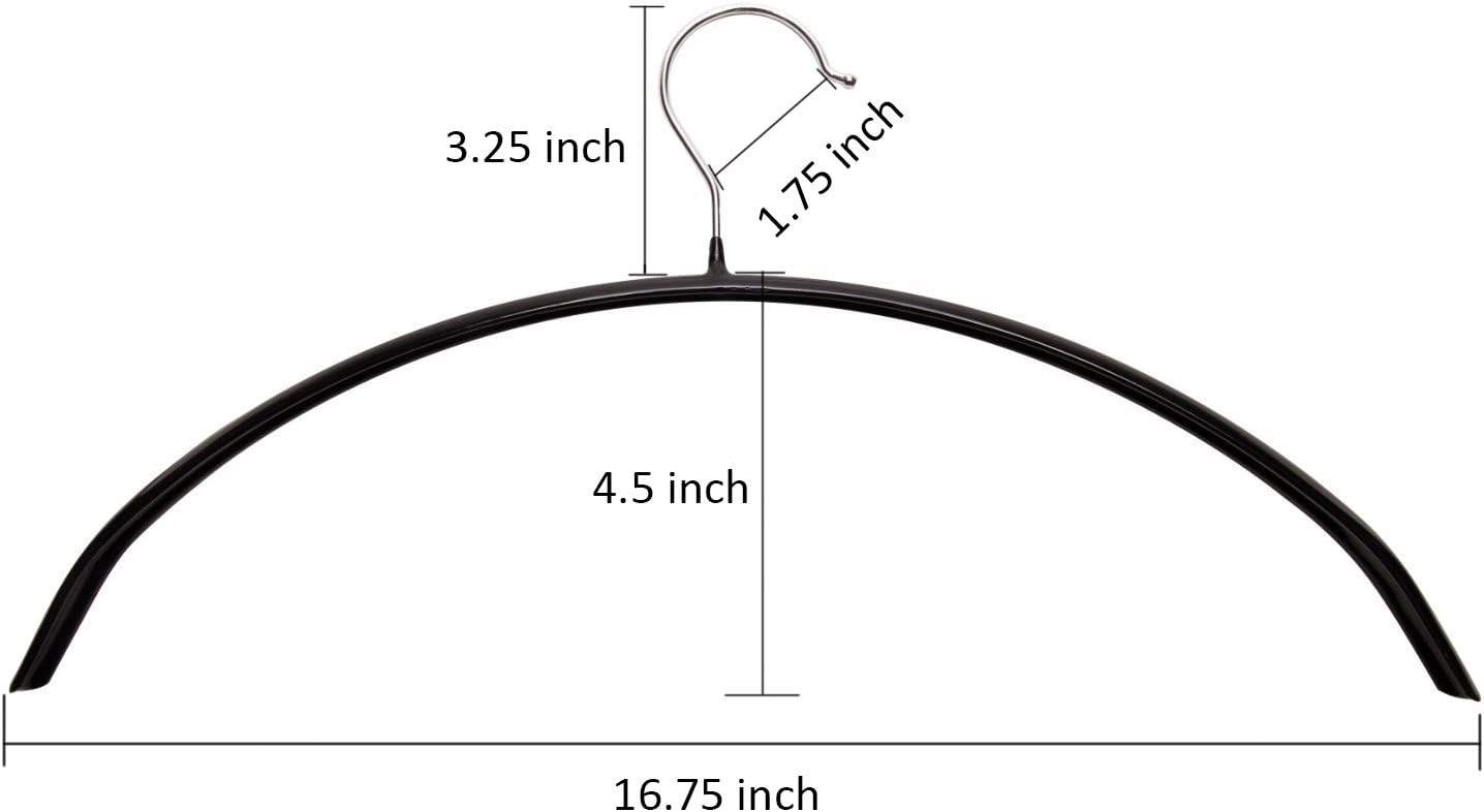 20 Perchas Antiderrap Negro para Camisas y Suéteres
